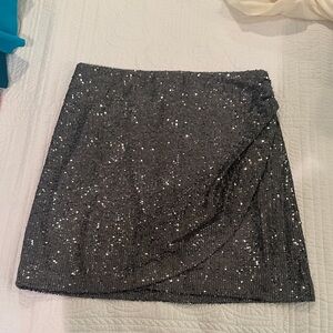 NWT LOFT Sparkling Silver Mini Skirt